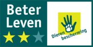 Het Beter Leven kenmerk 2 sterren heeft de Dierenbescherming ontwikkeld om diervriendelijke producten te ondersteunen. Bij de productie is meer rekening gehouden met dierenwelzijn dan producten met 1 ster, maar nog niet zoveel als bij 3 sterren.